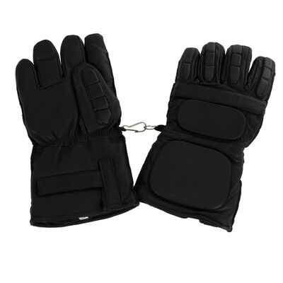 Black Belgian Leather Padded Riot Gloves